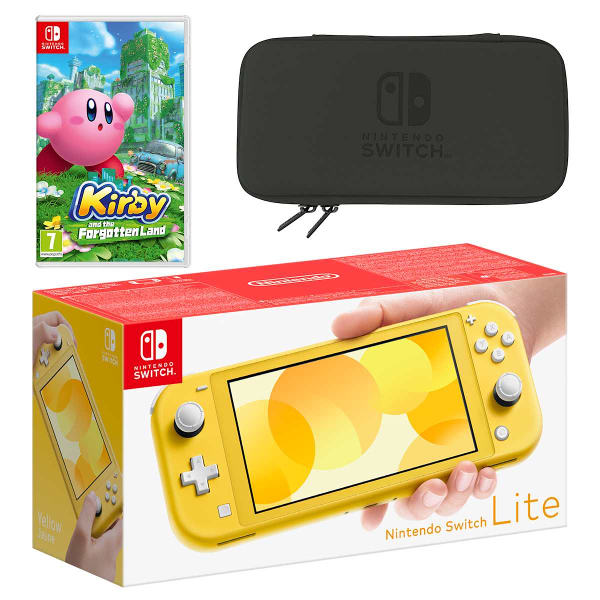 Nintendo Switch Lite イエロー + カービィケース Nintendo Switch Lite (Yellow) Kirby and the Forgotten Land Pack