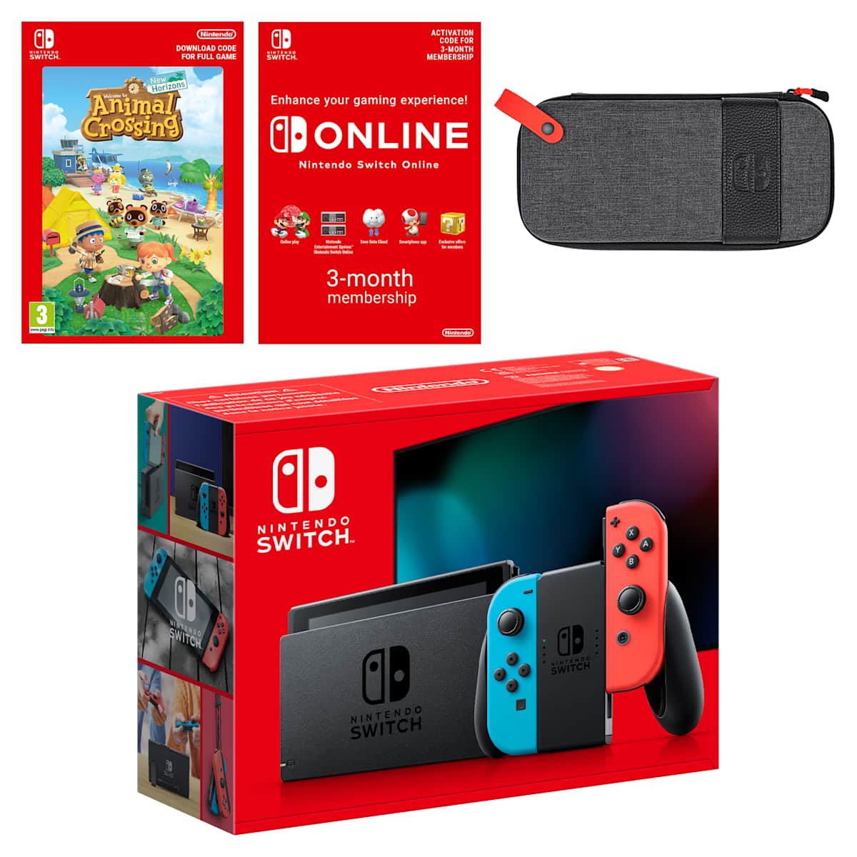 Nintendo Switch (Neon Blue/Neon Red) + Animal Crossing: New