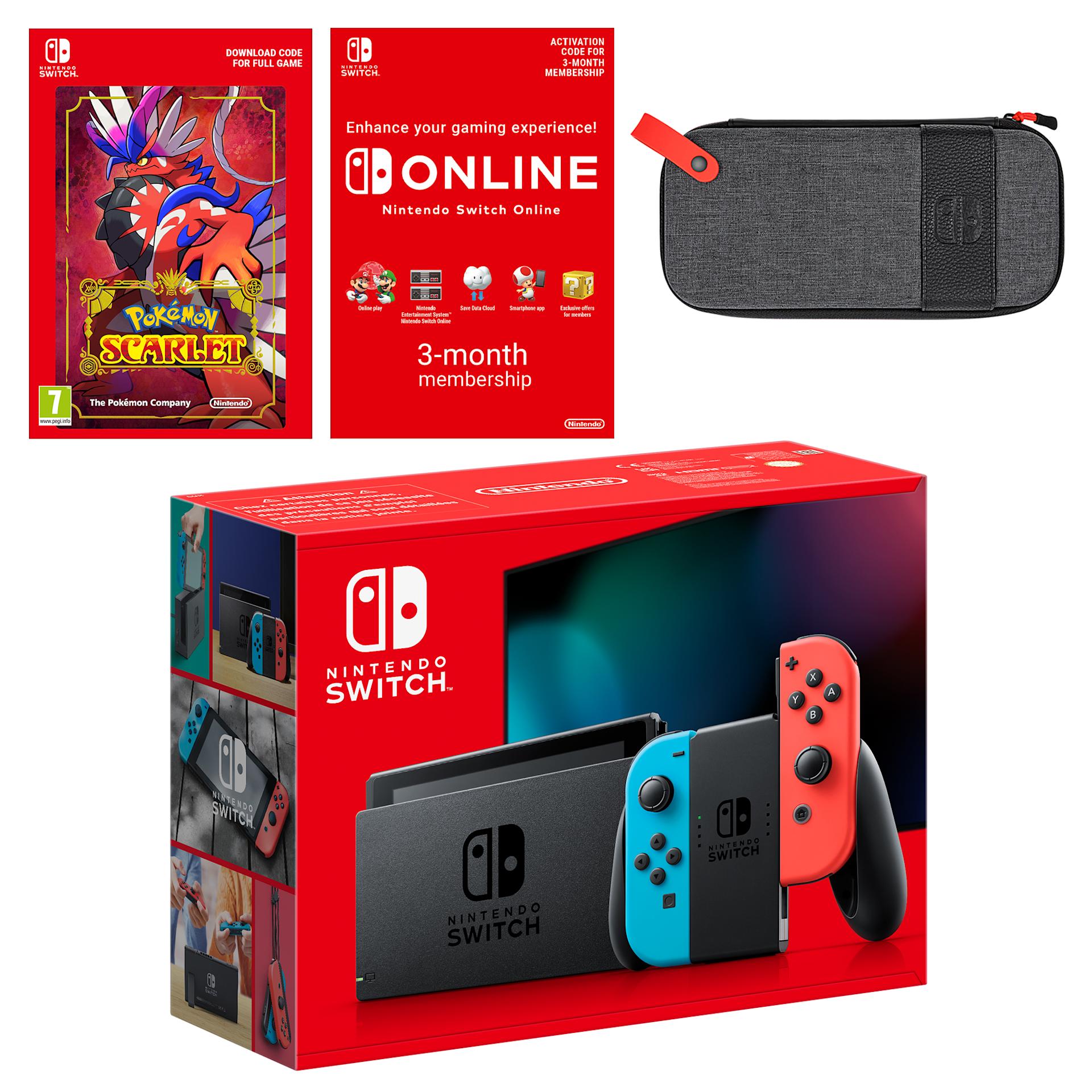 Nintendo Switch (Neon Blue/Neon Red) + Pokémon Scarlet + Nintendo