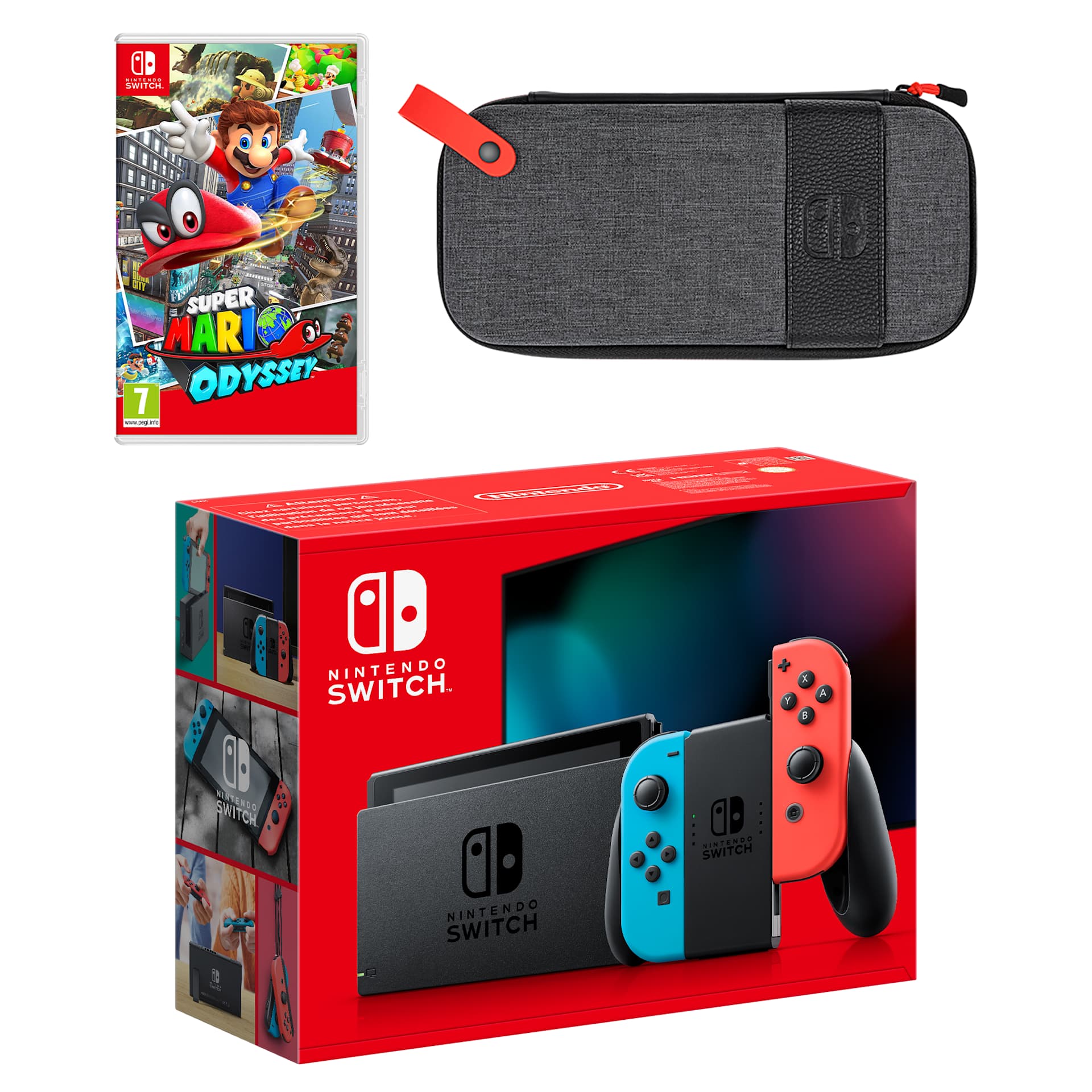 Nintendo Switch (Neon Blue/Neon Red) Super Mario Odyssey Pack