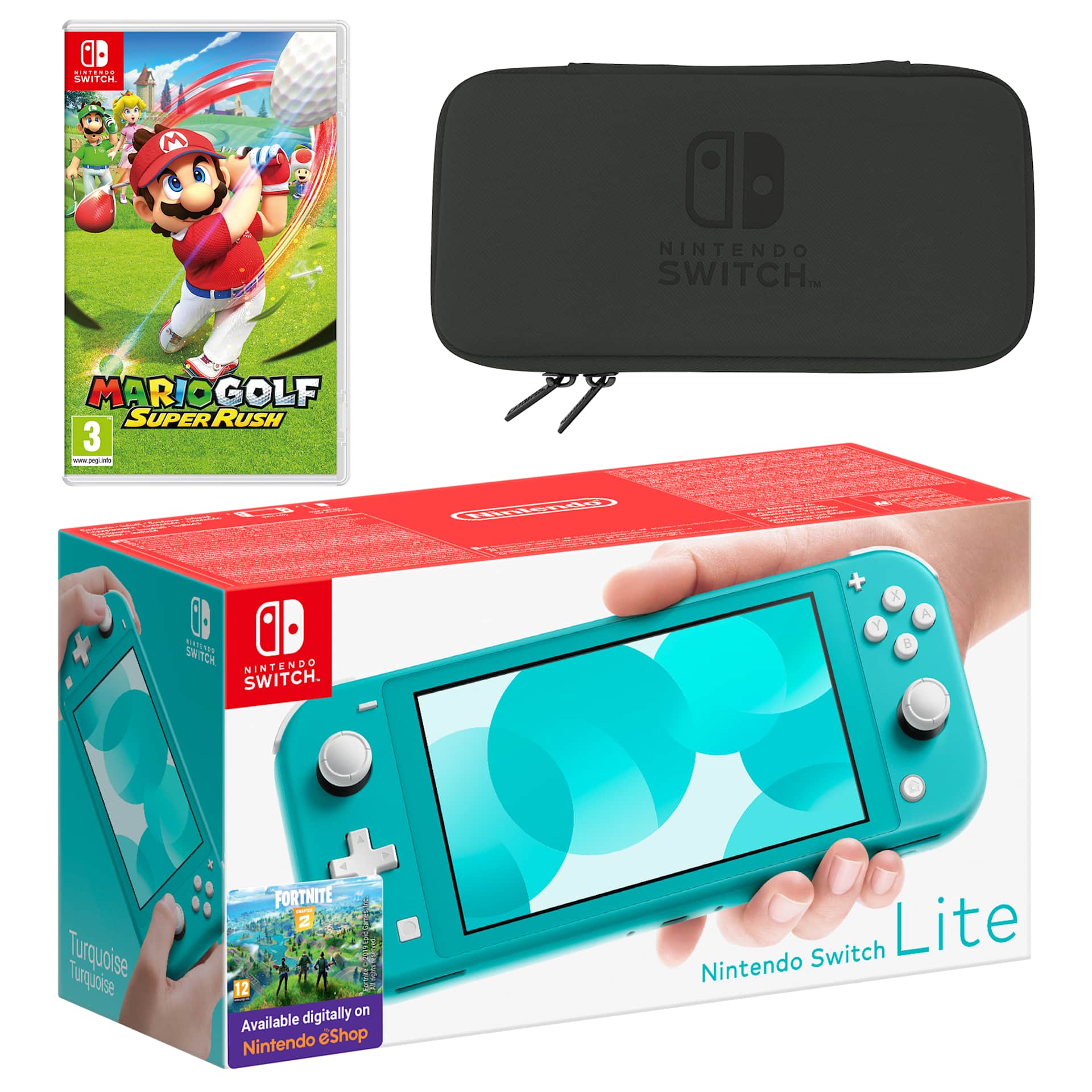 Nintendo Switch Lite (Turquoise) Mario Golf: Super Rush Pack - My