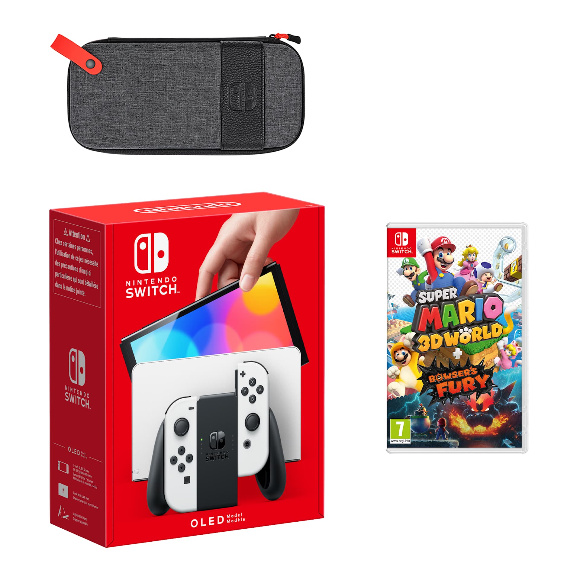 Nintendo Switch – OLED Model (White) Super Mario 3D World +