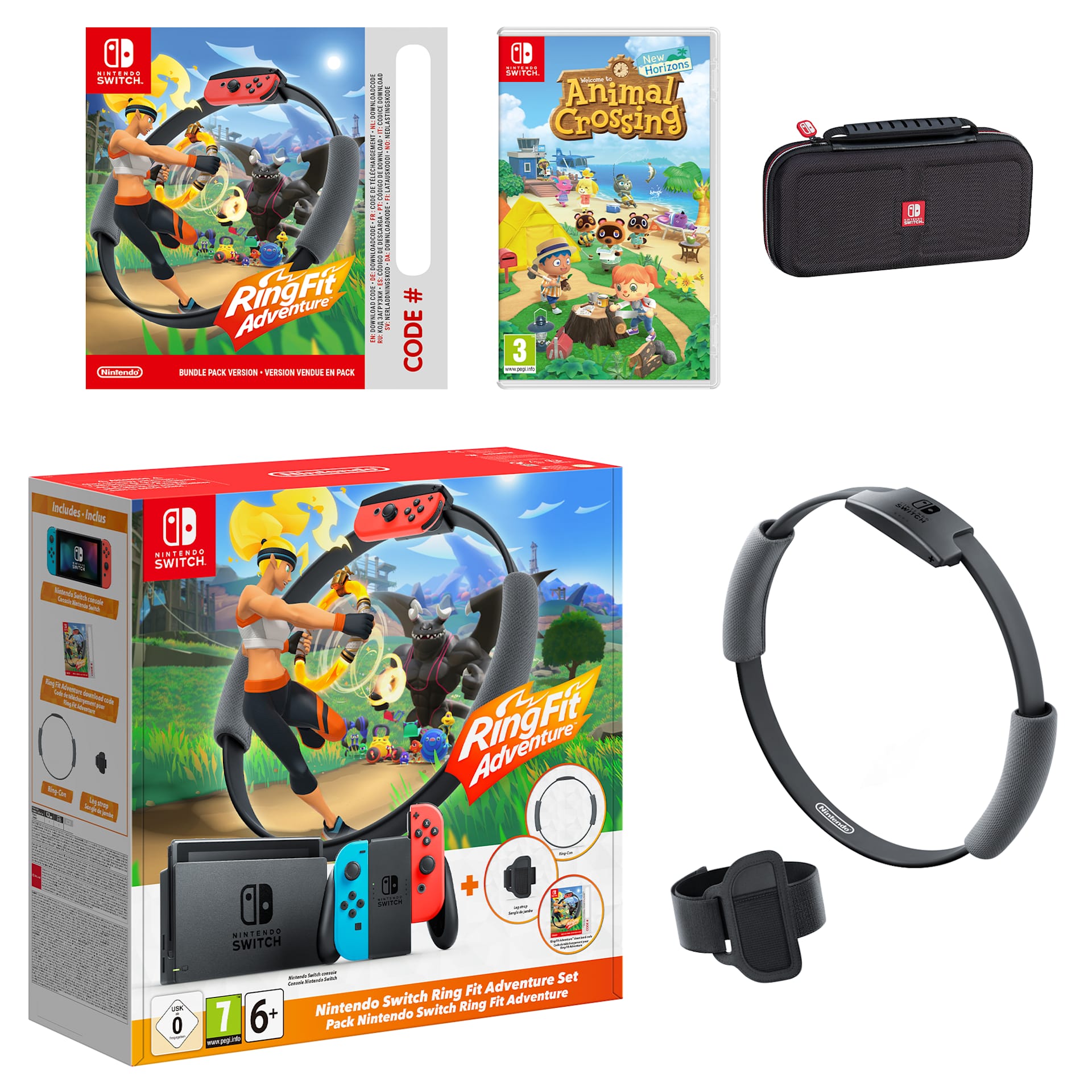 Switch あつまれどうぶつの森バージョン　+ Ring fit Nintendo Switch (Neon Blue/Neon Red) Ring Fit Adventure Set +