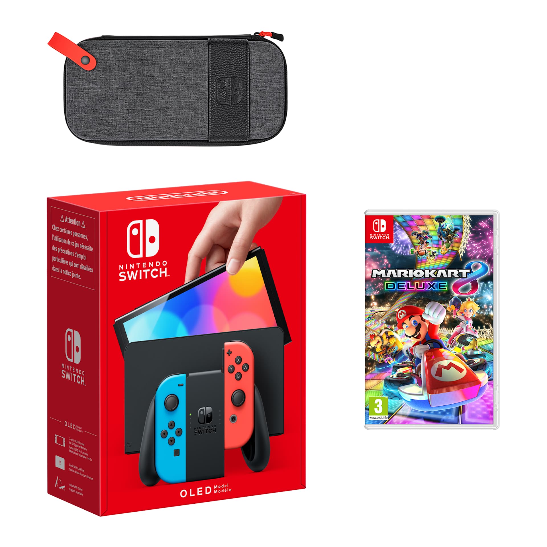 Nintendo Switch – OLED Model (Neon Blue/Neon Red) Mario Kart 8