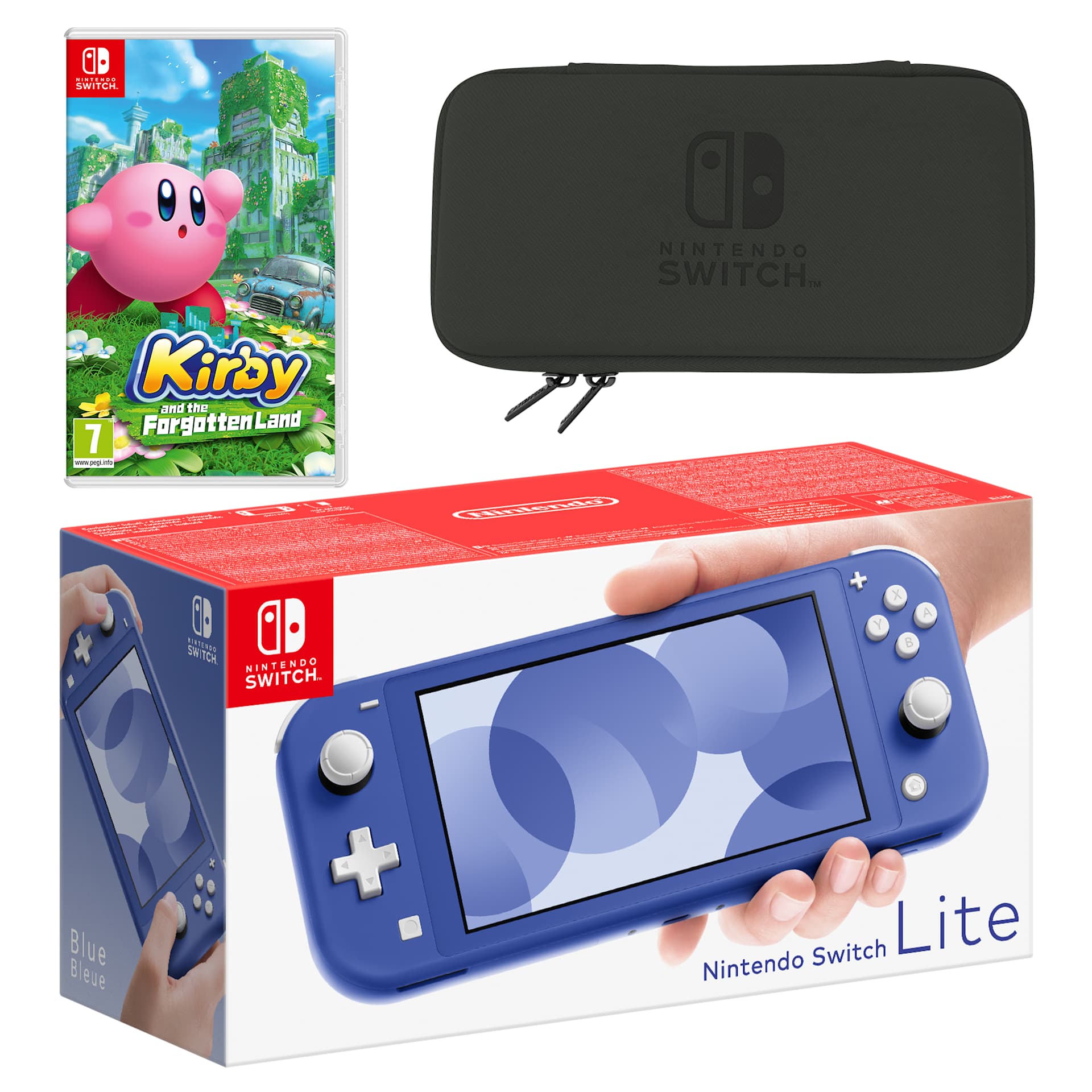 Nintendo Switch Lite (Blue) Kirby and the Forgotten Land Pack - My
