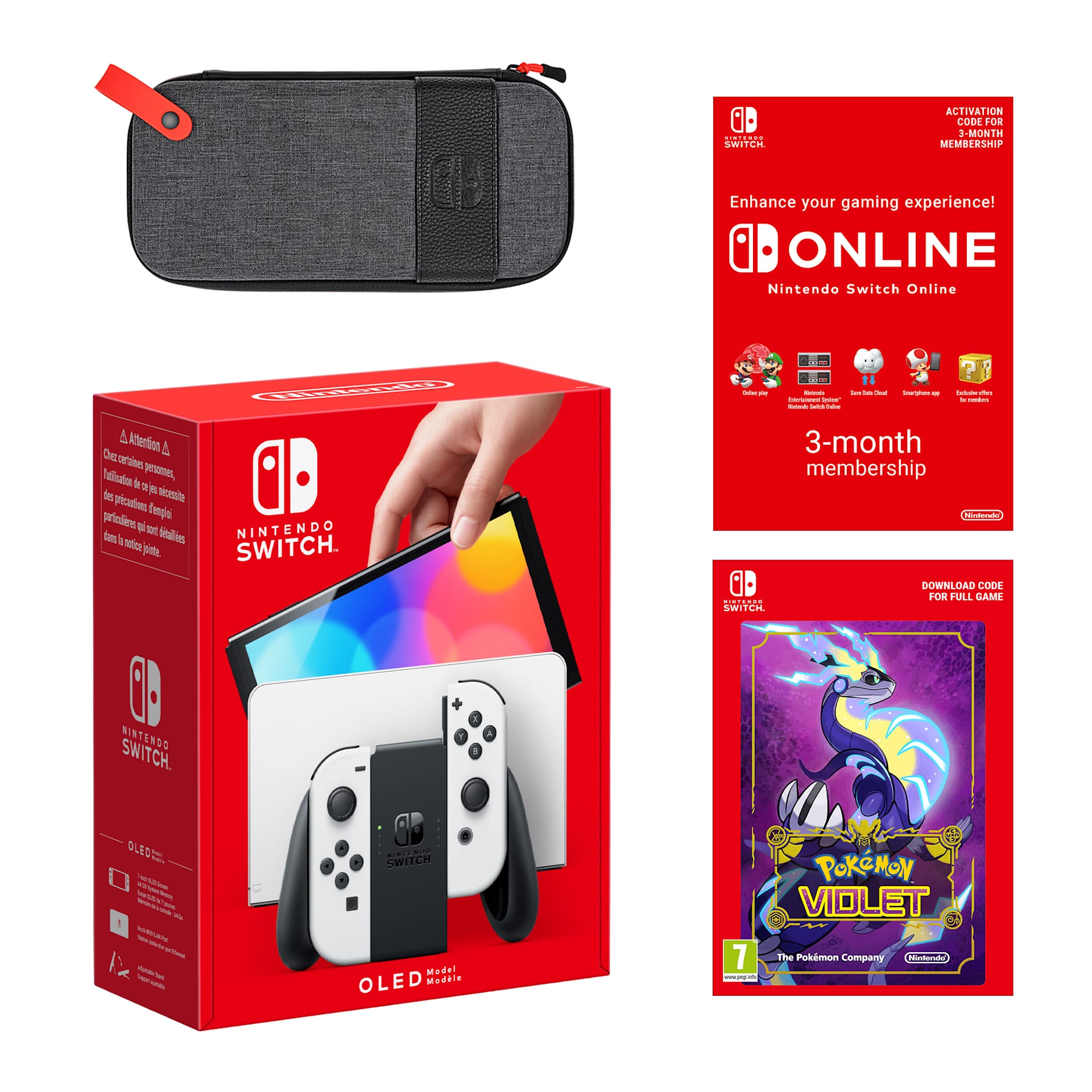 Nintendo Switch – OLED Model (White) Pokémon Violet + Nintendo