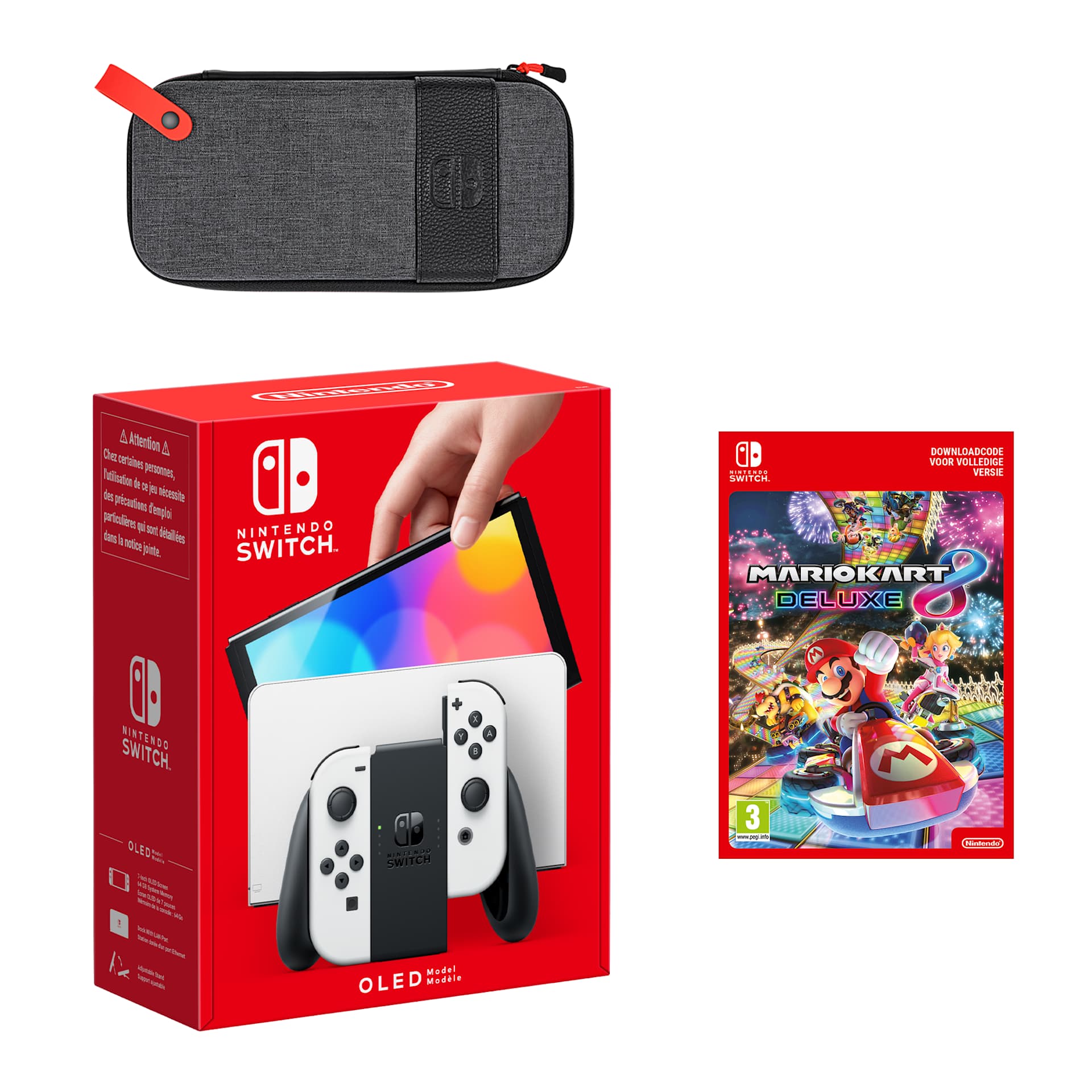 Nintendo Switch (OLEDモデル) ホワイト　マリオカート付き Nintendo Switch - OLED-model (wit) Mario Kart 8 Deluxe-bundel - My