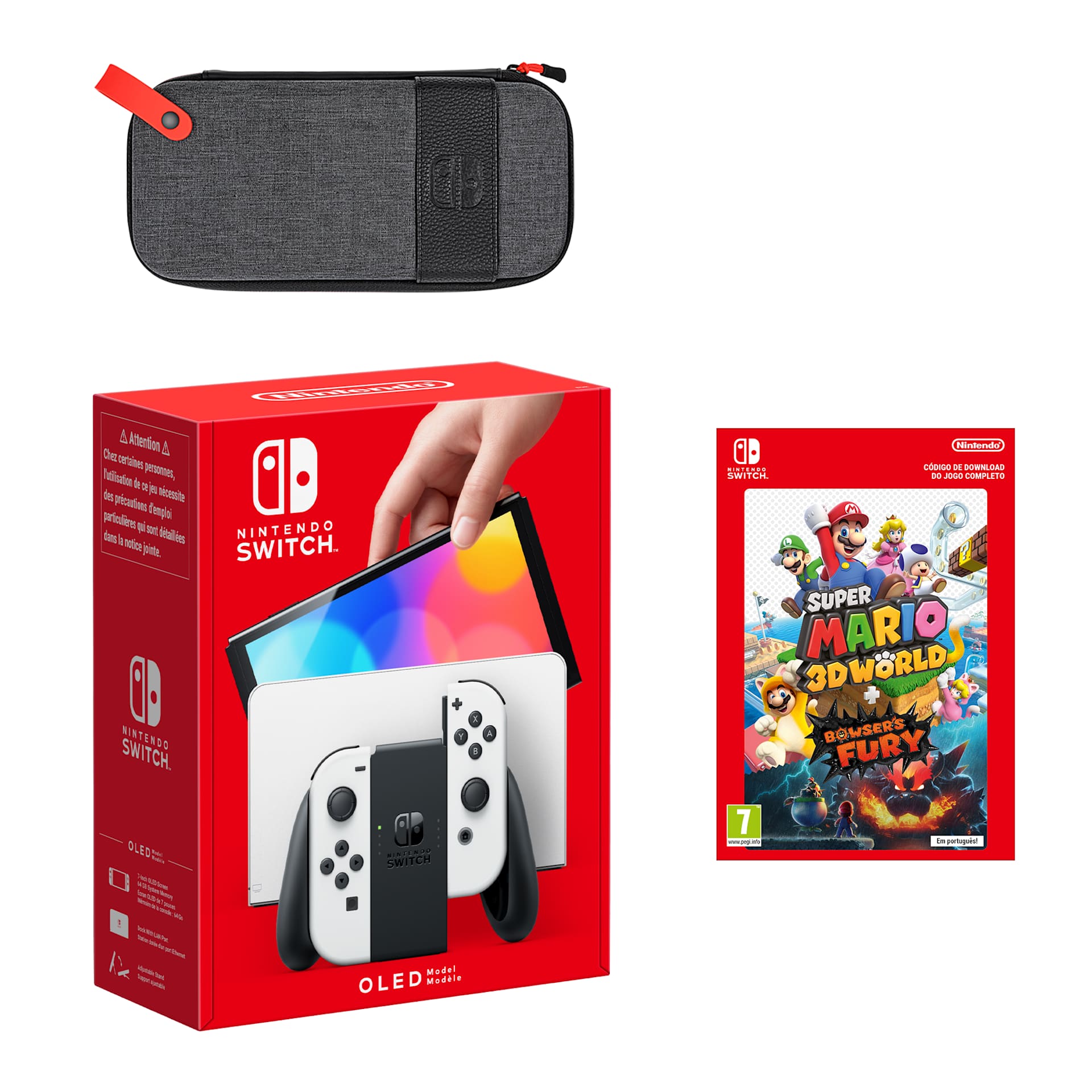 Conjunto Nintendo Switch – Modelo OLED (branca) Super Mario 3D