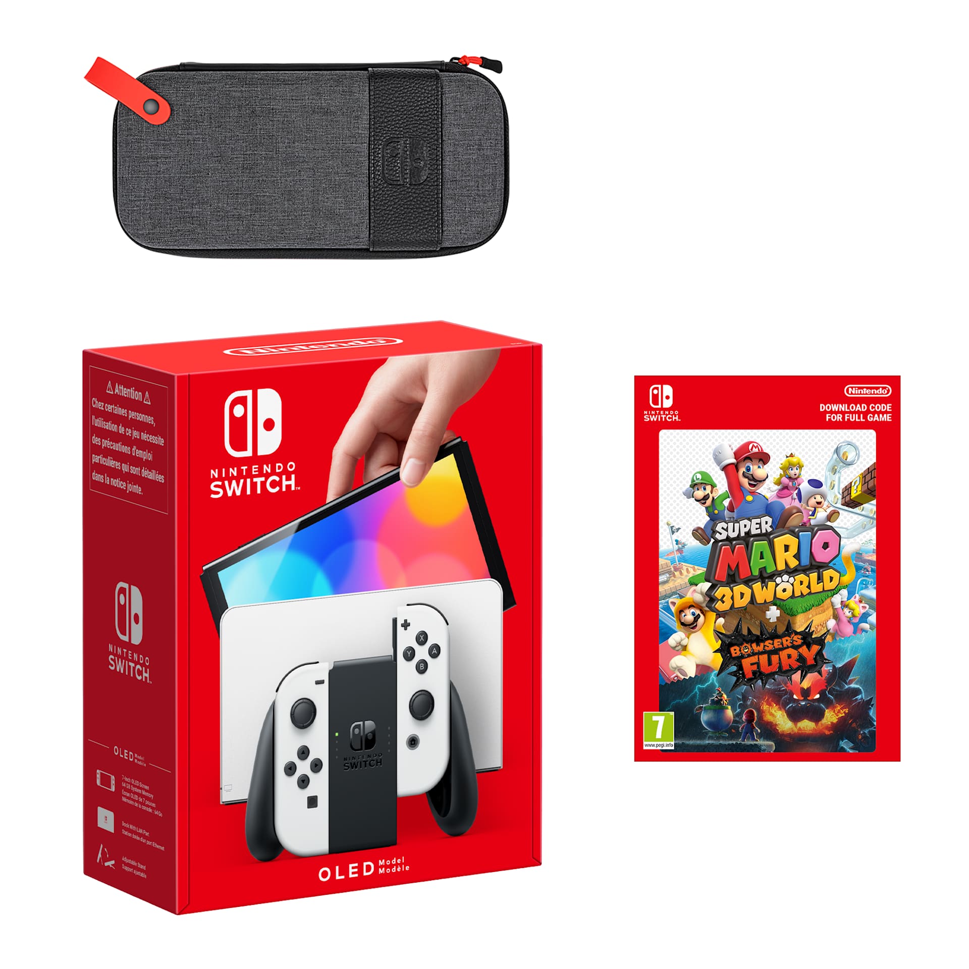 Nintendo Switch – OLED Model (White) Super Mario 3D World +