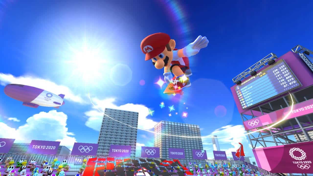 Gameplay de Mario y Sonic Tokio 2020 XCI + BIN en Mig Switch