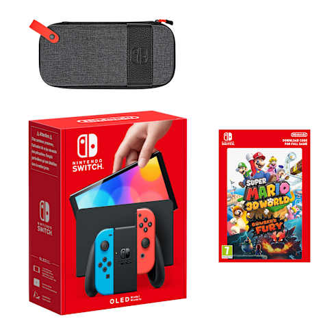 Nintendo Switch – OLED Model (Neon Blue/Neon Red) Luigi's Mansion