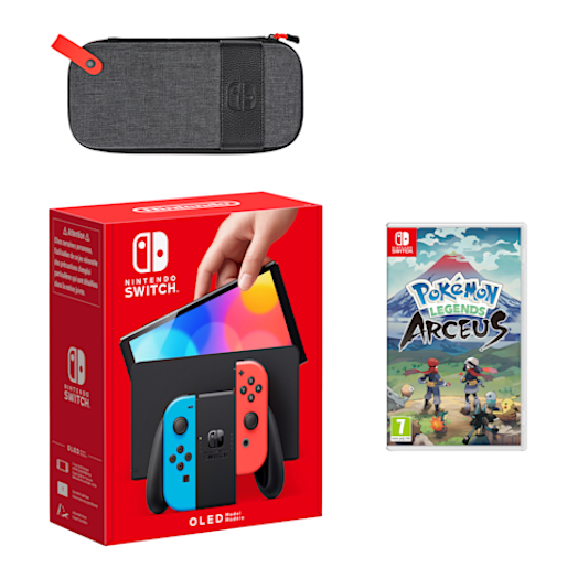 Nintendo Switch – OLED Model (Neon Blue/Neon Red) Pokémon Legends: Arceus Pack