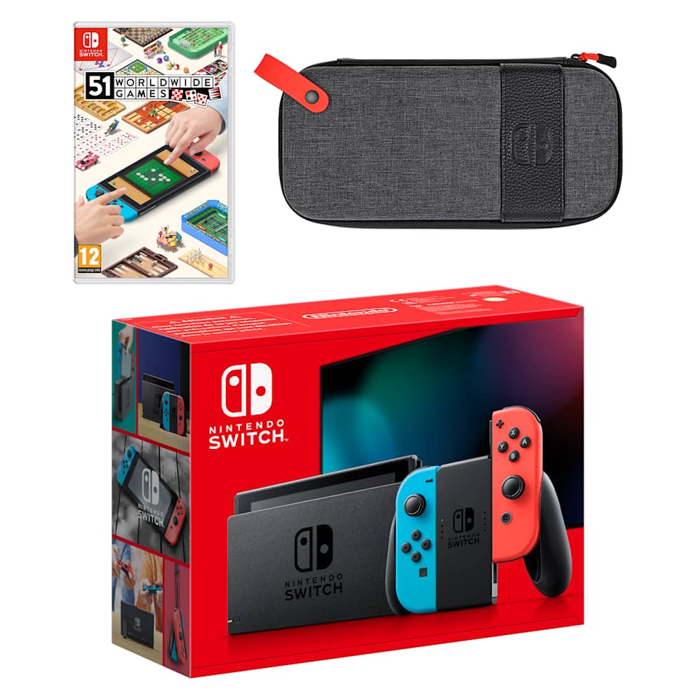 Nintendo Switch (Neon Blue/Neon Red) 51 Worldwide Games Pack - My