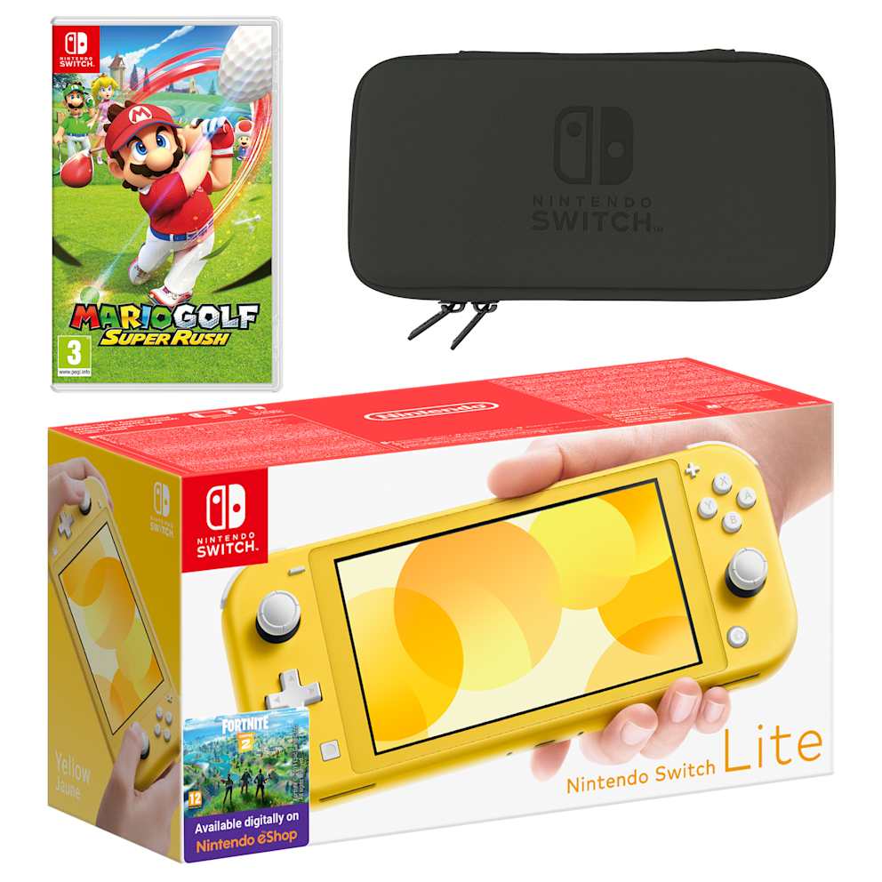Nintendo Switch Lite (Yellow) Mario Golf: Super Rush Pack