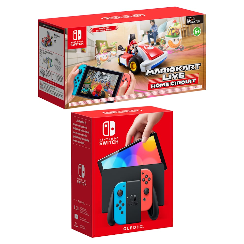 Nintendo Switch – OLED Model (Neon Blue/Neon Red) Mario Kart Live