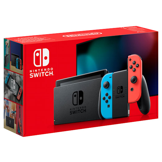 Thumbnail - Nintendo Switch mit Joy-Con-Controllern in Neon-Blau/Neon-Rot
