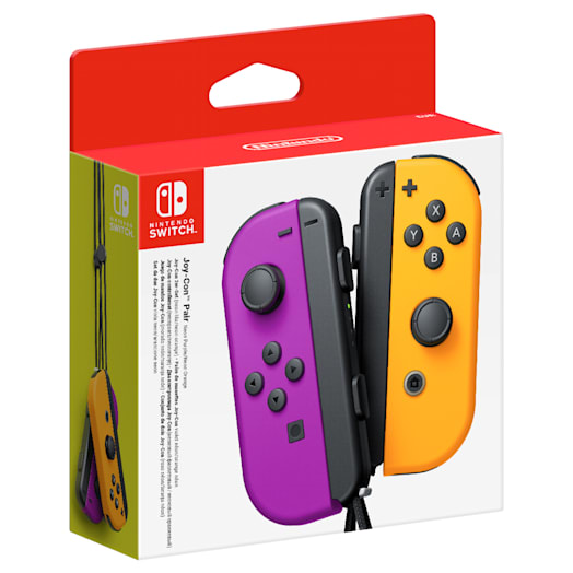 Nintendo Switch Neon Purple Joy-Con (L) and Neon Orange Joy-Con (R) Controller Set