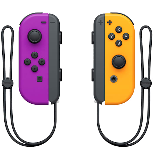 Nintendo Switch Neon Purple Joy Con L And Neon Orange Joy Con R Controller Set