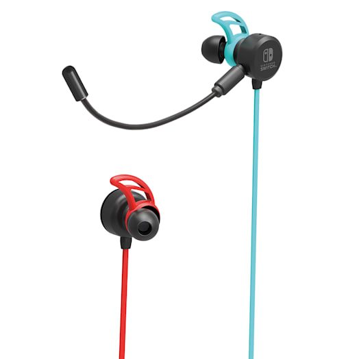 Nintendo Switch Gaming Earbuds (Wired) Neon Blue / Neon Red My