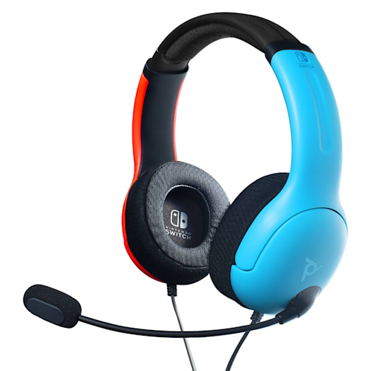 Nintendo Switch Gaming Headphones (Wired) - Neon Blue / Neon Red image 1