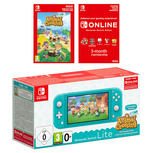 Nintendo Switch Lite (Turquoise) + Animal Crossing: New Horizons + Nintendo Switch Online (3 Months)