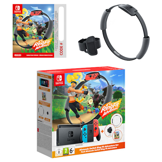 Nintendo Switch (Neon Blue/Neon Red) Ring Fit Adventure Set + Mario Party Superstars Pack image 3