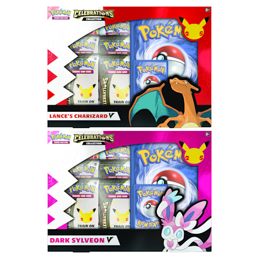 Pokémon TCG: Celebrations V Box - Lance's Charizard V or Dark Sylveon V (25th Anniversary) Assortment