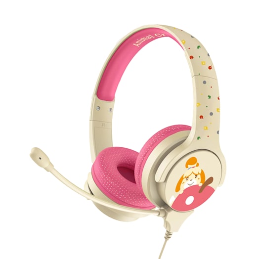 Pink/Cream Nintendo Switch Children's Gaming Headphones (Wired) - Animal Crossing Isabelle And