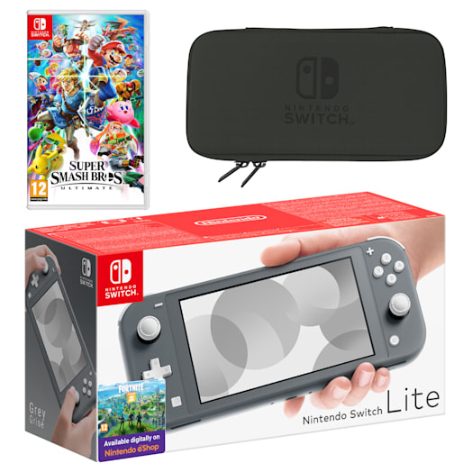 Nintendo Switch Lite (Grey) Super Smash Bros. Ultimate Pack