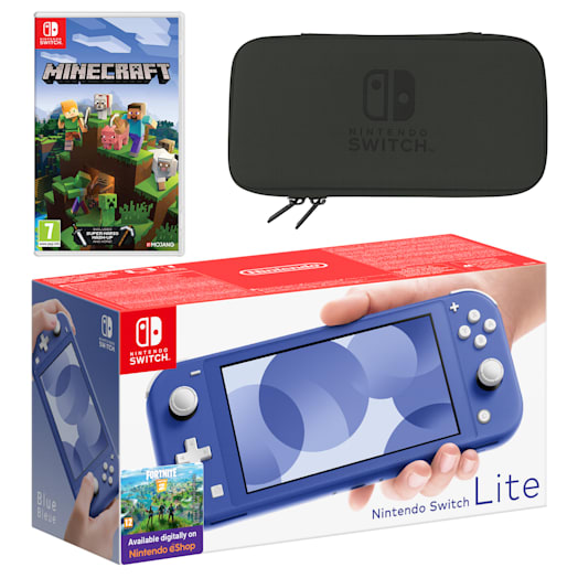 Nintendo Switch Lite (Blue) Minecraft Pack image 2