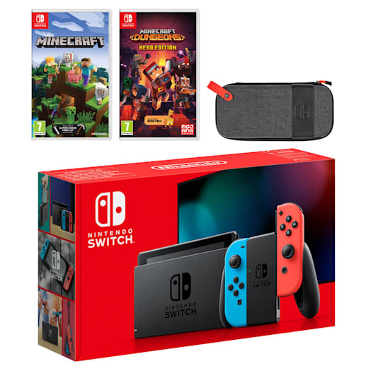 Nintendo Switch (Neon Blue/Neon Red) Minecraft Double Pack