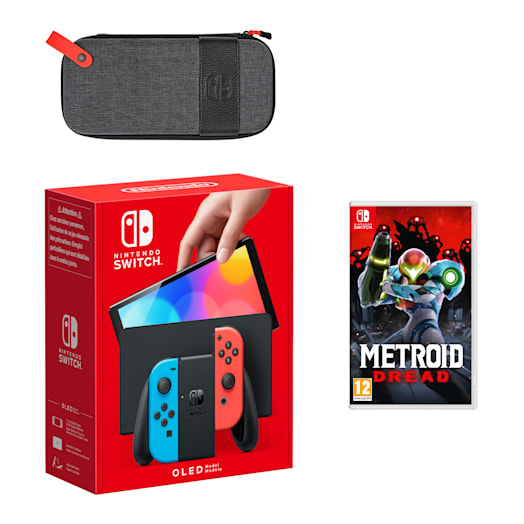 Nintendo Switch &ndash; OLED Model (Neon Blue/Neon Red) Metroid Dread Pack