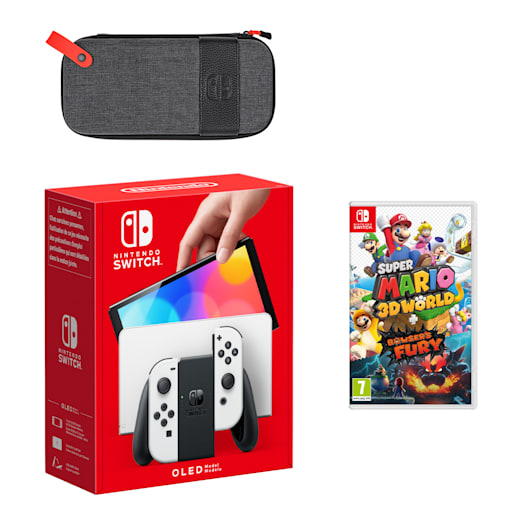 Nintendo Switch &ndash; OLED Model (White) Super Mario 3D World + Bowser's Fury Pack