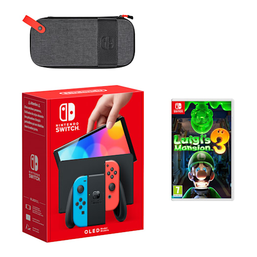 Nintendo Switch &ndash; OLED Model (Neon Blue/Neon Red) Luigi's Mansion 3 Pack