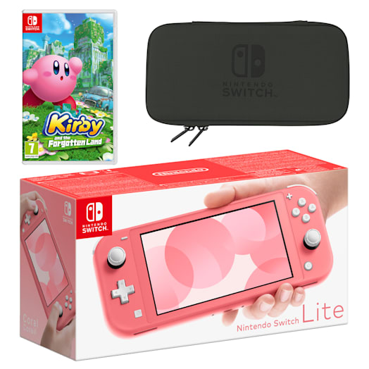 Nintendo Switch Lite (Coral) Kirby and the Forgotten Land Pack image 1