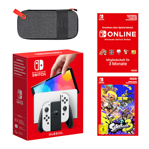 Nintendo Switch – OLED-Modell (Weiß) - Splatoon 3 + Nintendo Switch Online 3 Monate Individuell Pack