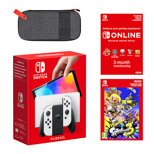 Nintendo Switch – OLED Model (White) Splatoon 3 + Nintendo Switch Online 3 Months Individual Pack