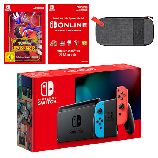 Nintendo Switch (Neon-Blau/Neon-Rot) Pokémon Karmesin + Nintendo Switch Online 3 Monate Individuell Pack