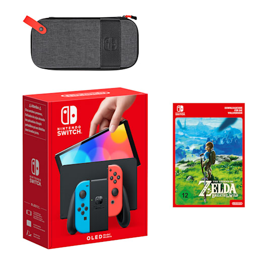 Nintendo Switch – OLED-Modell (Neon-Blau/Neon-Rot) The Legend of Zelda: Breath of the Wild Pack