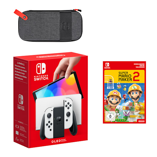 Nintendo Switch –  OLED-Modell (Weiß) Super Mario Maker 2 Pack