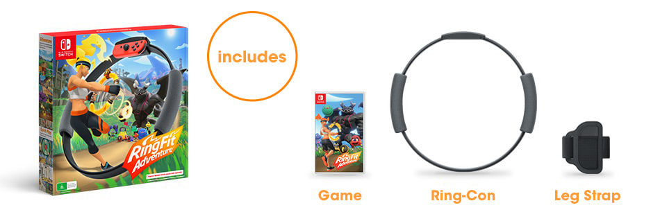 Nintendo Switch Ring Fit Adventure (Game + Ring Con + Leg Strap) - Taiwan  (English / Chinese / Japanese) : : Video Games