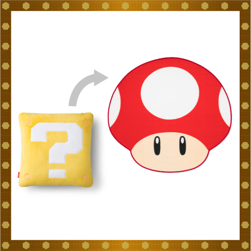 Super Mario Cushion & Small Blanket (Question Block & Super Mushroom)