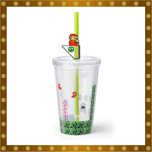 Super Mario Home & Party Tumbler with Straw and Lid (Underwater Stage)