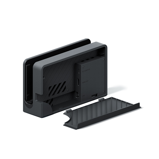 Cubierta trasera negra (para base de Nintendo Switch con puerto LAN)