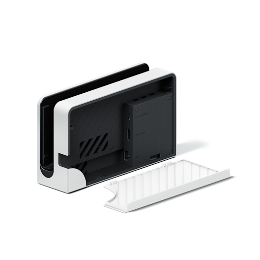 Cubierta trasera blanca (para base de Nintendo Switch con puerto LAN)