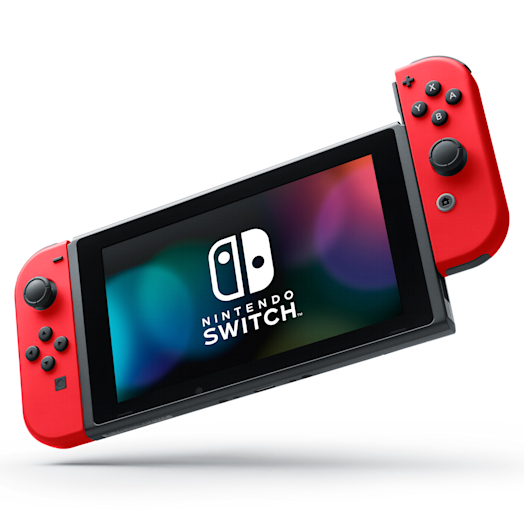 Nintendo Switch (rot) + Super Mario Odyssey + Der Super Mario Bros. FilmAufkleber My Nintendo