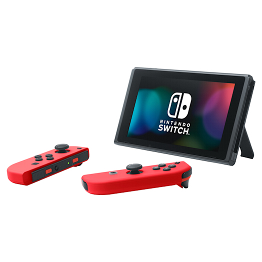 Nintendo Switch (rot) + Super Mario Odyssey + Der Super Mario Bros. FilmAufkleber My Nintendo