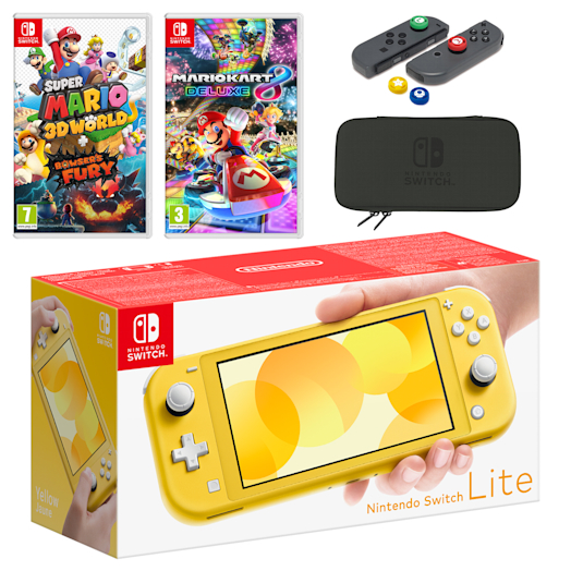 Nintendo Switch Lite (Yellow) Mario Mega Pack