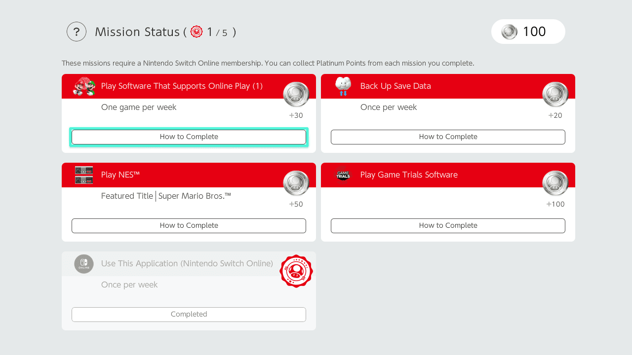 Missions and Rewards added to Nintendo Switch Online Image 1
