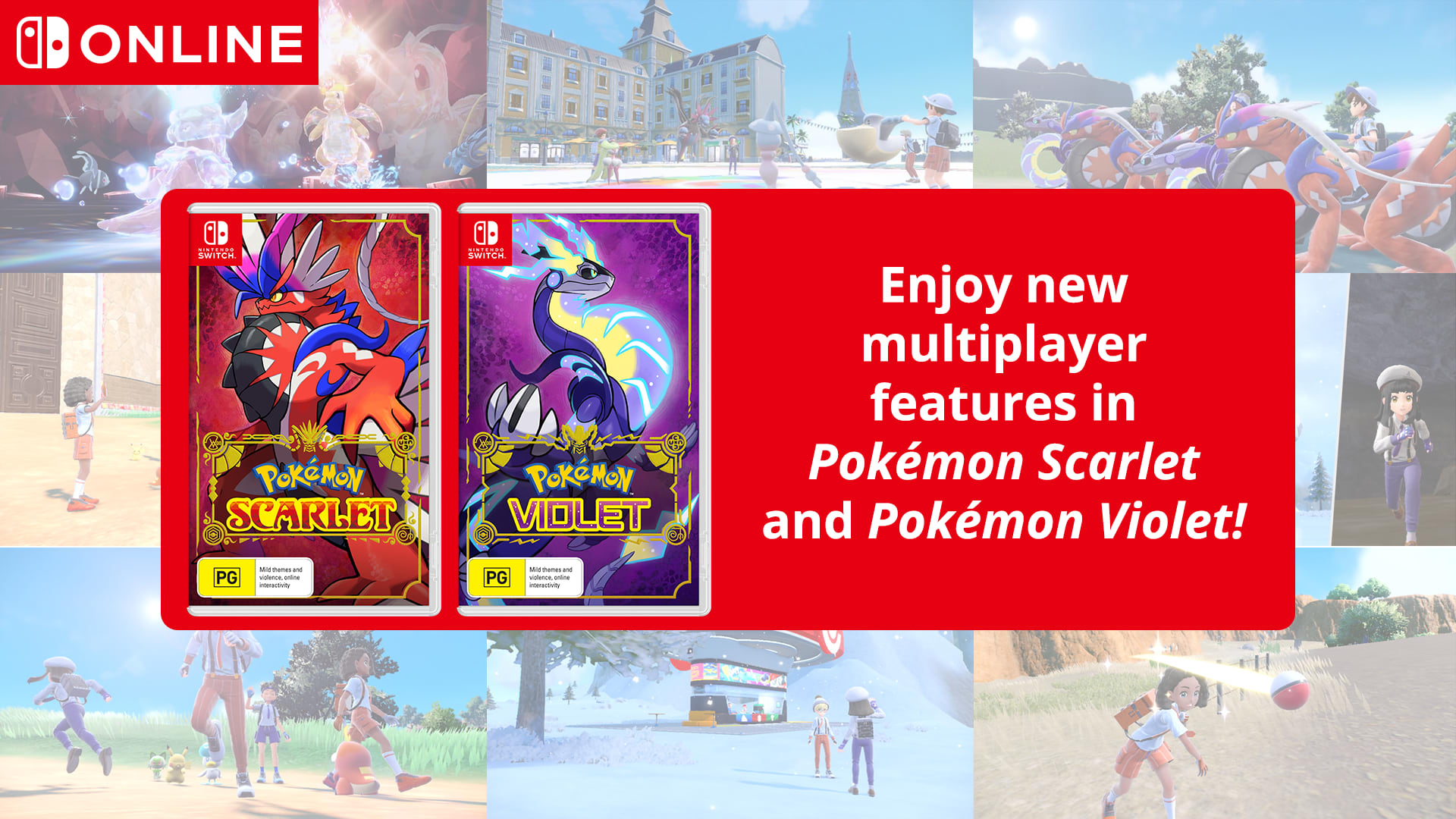 Pokémon Scarlet and Pokémon Violet Online Play Hero Image